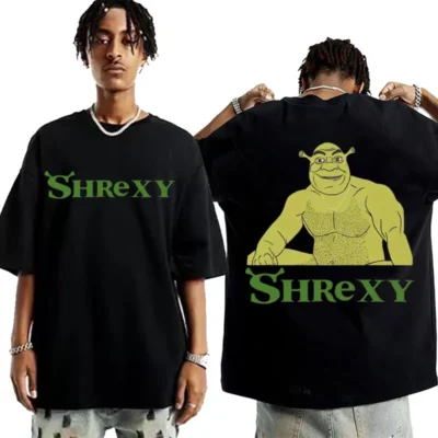 Animated Shrek Funny Meme Graphic T Shirt Men Harajuku Vintage Trend T Shirts Unisex Fashion 100 - Shrek Shop