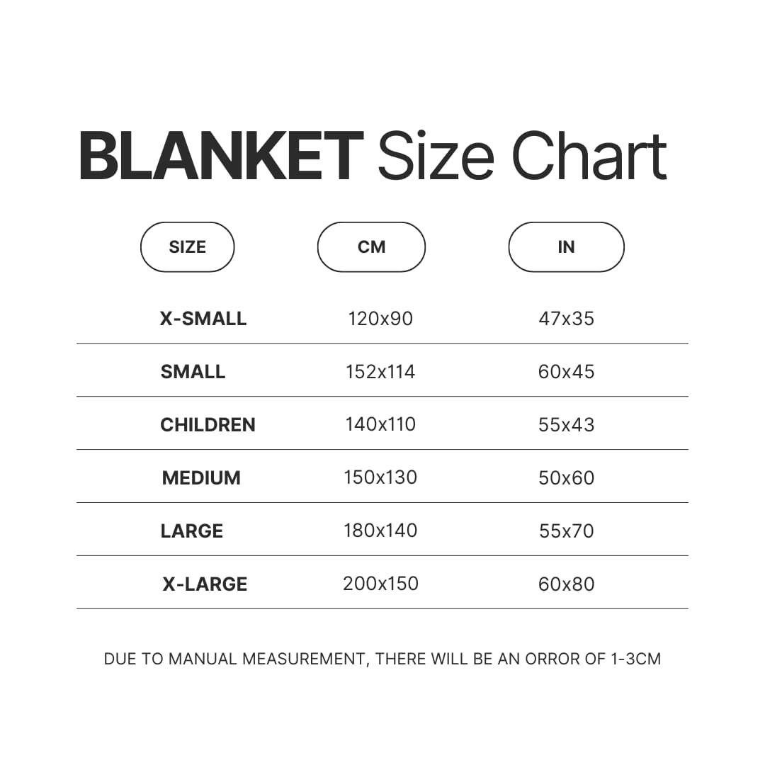 Blanket Size Chart - Shrek Shop