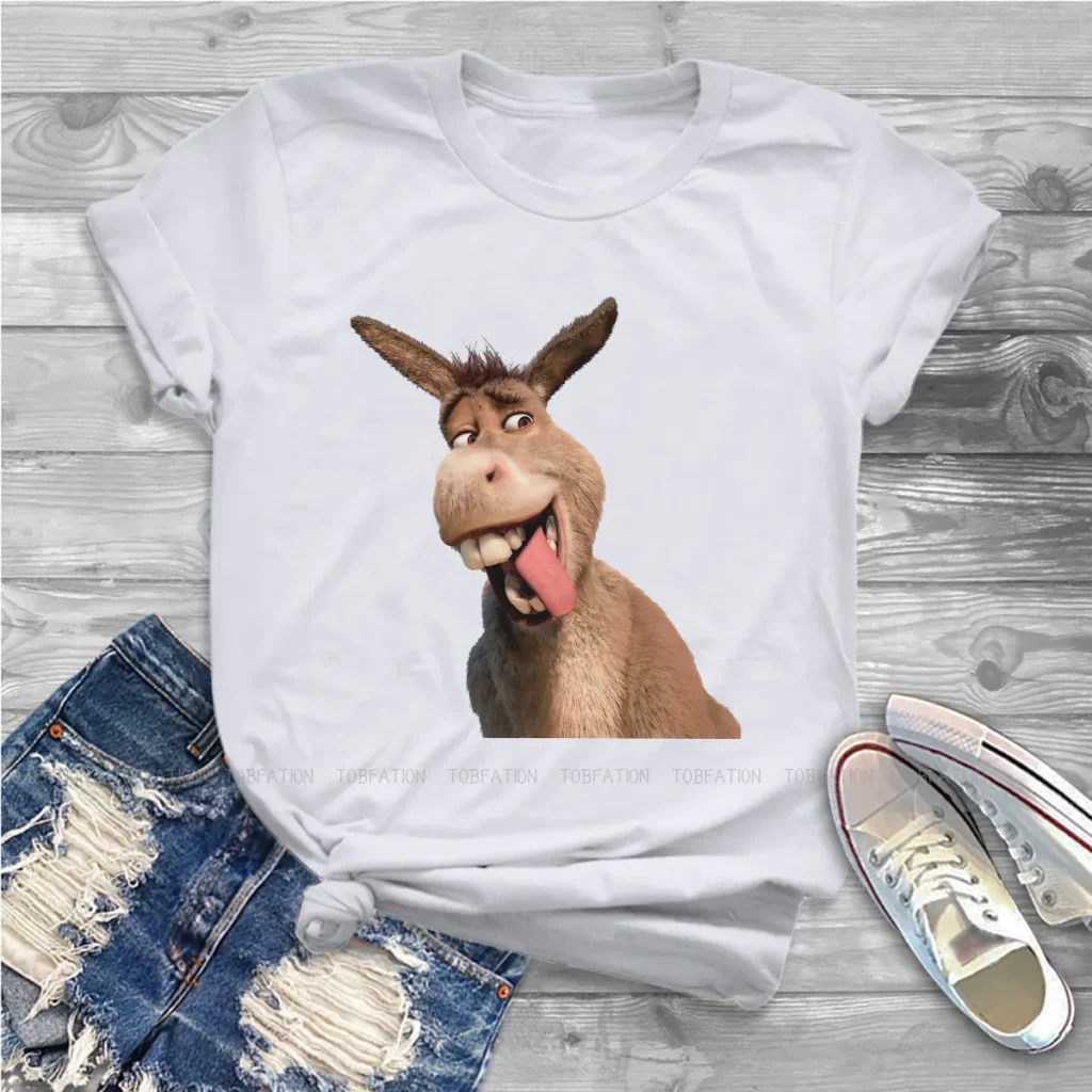 Donkey Women Tshirts Shrek Comedy Film Aesthetic Vintage Female Clothing Large Cotton Graphic Streetwear - Shrek Shop