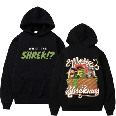 Funny Shrek Meme Merry Christmas Graphic Hoodies Unisex Vintage Hip Hop Trend Hoody Men s Fleece - Shrek Shop