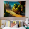 S Shrek Movie Tapestry Cartoon Tapestry Art Science Fiction Room Home Decor Wall Hanging Sheets 9 - Shrek Shop