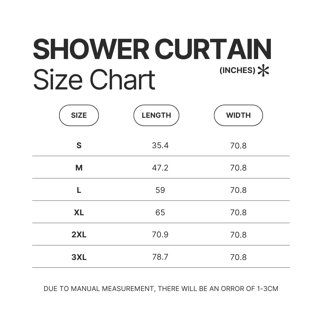 Shower Curtain Size Chart - Shrek Shop