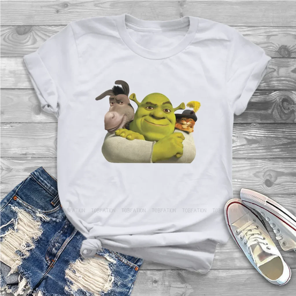 Shrek and Friends Women Tshirts Shrek Comedy Film Aesthetic Vintage Female Clothing Cotton Graphic Clothes - Shrek Shop