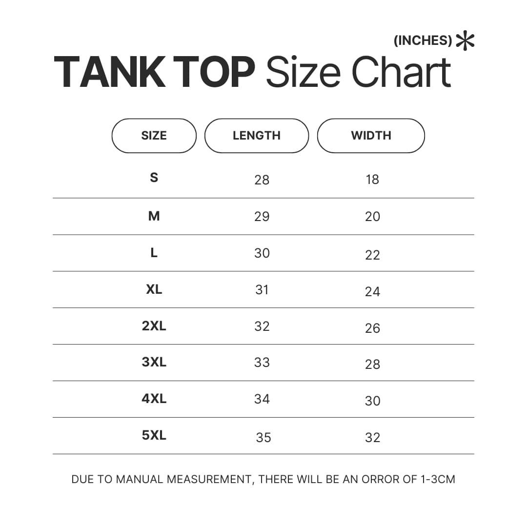 Tank Top Size Chart - Shrek Shop