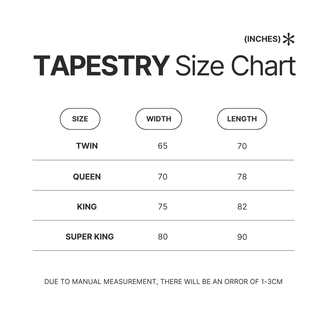 Tapestry Size Chart - Shrek Shop